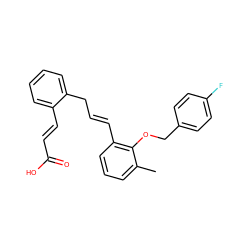 Cc1cccc(/C=C/Cc2ccccc2/C=C/C(=O)O)c1OCc1ccc(F)cc1 ZINC000028342568