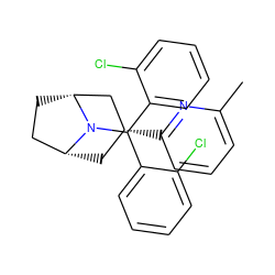 Cc1cccc([C@@H]2C[C@@H]3CC[C@H](C2)N3C(c2ccccc2Cl)c2ccccc2Cl)n1 ZINC000103230669