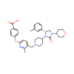 Cc1cccc([C@@H]2CN(C3CCOCC3)C(=O)N2C2CCN(Cc3ccc(Oc4ccc(C(=O)O)cc4)nc3C)CC2)c1 ZINC000096285401