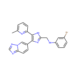 Cc1cccc(-c2[nH]c(CNc3cccc(Br)c3)nc2-c2ccc3ncnn3c2)n1 ZINC000113389863