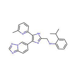 Cc1cccc(-c2[nH]c(CNc3ccccc3C(C)C)nc2-c2ccc3ncnn3c2)n1 ZINC000113391169