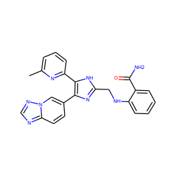 Cc1cccc(-c2[nH]c(CNc3ccccc3C(N)=O)nc2-c2ccc3ncnn3c2)n1 ZINC000113391314