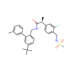 Cc1cccc(-c2cc(C(C)(C)C)ccc2CNC(=O)[C@@H](C)c2ccc(CNS(C)(=O)=O)c(F)c2)c1 ZINC000169711864