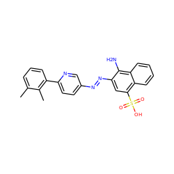 Cc1cccc(-c2ccc(/N=N/c3cc(S(=O)(=O)O)c4ccccc4c3N)cn2)c1C ZINC000223756458