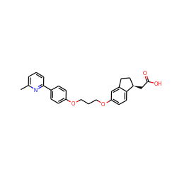 Cc1cccc(-c2ccc(OCCCOc3ccc4c(c3)CC[C@H]4CC(=O)O)cc2)n1 ZINC000014977098