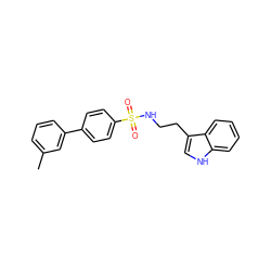 Cc1cccc(-c2ccc(S(=O)(=O)NCCc3c[nH]c4ccccc34)cc2)c1 ZINC000014978310