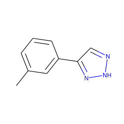 Cc1cccc(-c2cn[nH]n2)c1 ZINC000013671886