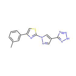 Cc1cccc(-c2csc(-n3cc(-c4nn[nH]n4)cn3)n2)c1 ZINC000473134433