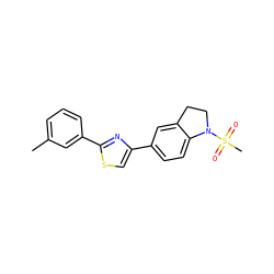 Cc1cccc(-c2nc(-c3ccc4c(c3)CCN4S(C)(=O)=O)cs2)c1 ZINC000012800911
