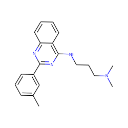 Cc1cccc(-c2nc(NCCCN(C)C)c3ccccc3n2)c1 ZINC000001775570