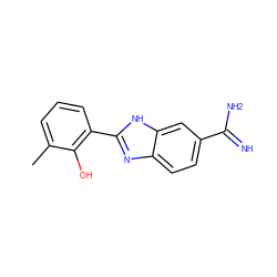 Cc1cccc(-c2nc3ccc(C(=N)N)cc3[nH]2)c1O ZINC000013863693