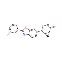 Cc1cccc(-c2nc3ccc(C4=NNC(=O)[C@@H]5C[C@@H]45)cc3o2)c1 ZINC000139544204