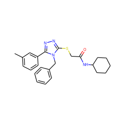 Cc1cccc(-c2nnc(SCC(=O)NC3CCCCC3)n2Cc2ccccc2)c1 ZINC000006668866