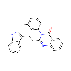 Cc1cccc(-n2c(CCc3c[nH]c4ccccc34)nc3ccccc3c2=O)c1 ZINC000013821515