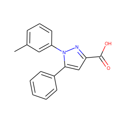 Cc1cccc(-n2nc(C(=O)O)cc2-c2ccccc2)c1 ZINC000005022756