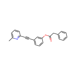 Cc1cccc(C#Cc2cccc(OC(=O)Cc3ccccc3)c2)n1 ZINC000028365548