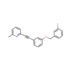 Cc1cccc(C#Cc2cccc(OCc3cccc(I)c3)c2)n1 ZINC000028365433