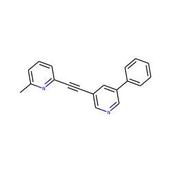 Cc1cccc(C#Cc2cncc(-c3ccccc3)c2)n1 ZINC000028366800