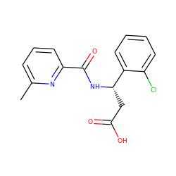 Cc1cccc(C(=O)N[C@@H](CC(=O)O)c2ccccc2Cl)n1 ZINC000223505329