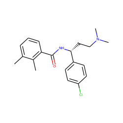 Cc1cccc(C(=O)N[C@H](CCN(C)C)c2ccc(Cl)cc2)c1C ZINC000013684663