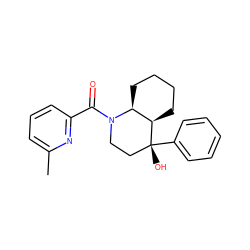 Cc1cccc(C(=O)N2CC[C@@](O)(c3ccccc3)[C@@H]3CCCC[C@@H]32)n1 ZINC000071329805