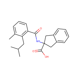 Cc1cccc(C(=O)NC2(C(=O)O)Cc3ccccc3C2)c1CC(C)C ZINC000146751712