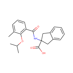 Cc1cccc(C(=O)NC2(C(=O)O)Cc3ccccc3C2)c1OC(C)C ZINC000146685487