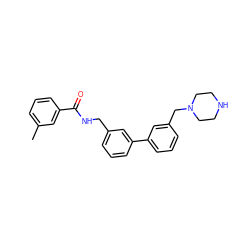 Cc1cccc(C(=O)NCc2cccc(-c3cccc(CN4CCNCC4)c3)c2)c1 ZINC000040972290