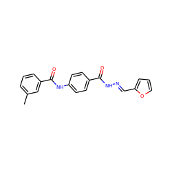 Cc1cccc(C(=O)Nc2ccc(C(=O)N/N=C/c3ccco3)cc2)c1 ZINC000001424048