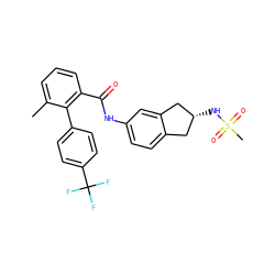 Cc1cccc(C(=O)Nc2ccc3c(c2)C[C@H](NS(C)(=O)=O)C3)c1-c1ccc(C(F)(F)F)cc1 ZINC000000587596