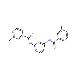 Cc1cccc(C(=O)Nc2cccc(NC(=O)c3cccc(C)c3)c2)c1 ZINC000000226146