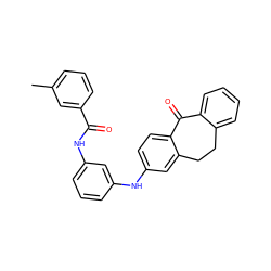 Cc1cccc(C(=O)Nc2cccc(Nc3ccc4c(c3)CCc3ccccc3C4=O)c2)c1 ZINC000095577053