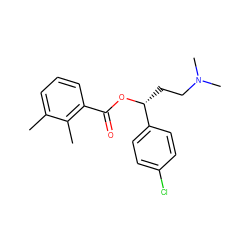 Cc1cccc(C(=O)O[C@H](CCN(C)C)c2ccc(Cl)cc2)c1C ZINC000013684916