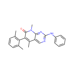 Cc1cccc(C)c1-c1c(C)c2cnc(Nc3ccccc3)nc2n(C)c1=O ZINC000028342831