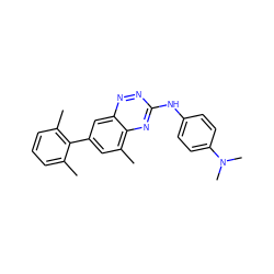 Cc1cccc(C)c1-c1cc(C)c2nc(Nc3ccc(N(C)C)cc3)nnc2c1 ZINC000028604023