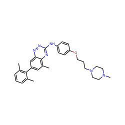 Cc1cccc(C)c1-c1cc(C)c2nc(Nc3ccc(OCCCN4CCN(C)CC4)cc3)nnc2c1 ZINC000096167713