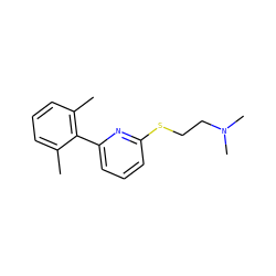 Cc1cccc(C)c1-c1cccc(SCCN(C)C)n1 ZINC000045355187