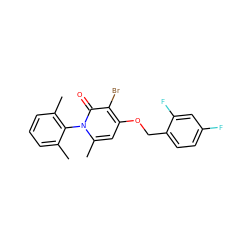 Cc1cccc(C)c1-n1c(C)cc(OCc2ccc(F)cc2F)c(Br)c1=O ZINC000034323975