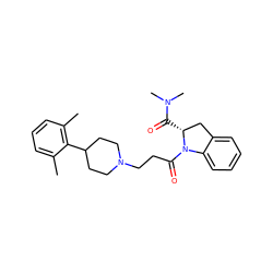 Cc1cccc(C)c1C1CCN(CCC(=O)N2c3ccccc3C[C@H]2C(=O)N(C)C)CC1 ZINC000084668453