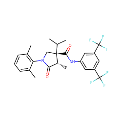 Cc1cccc(C)c1N1C[C@](C(=O)Nc2cc(C(F)(F)F)cc(C(F)(F)F)c2)(C(C)C)[C@H](C)C1=O ZINC000142538549