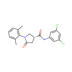 Cc1cccc(C)c1N1C[C@H](C(=O)Nc2cc(Cl)cc(Cl)c2)CC1=O ZINC000205761700