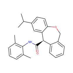 Cc1cccc(C)c1NC(=O)[C@@H]1c2ccccc2COc2ccc(C(C)C)cc21 ZINC000013735134