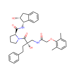 Cc1cccc(C)c1OCC(=O)NC[C@@](O)(CCc1ccccc1)C(=O)N1CCC[C@H]1C(=O)N[C@H]1c2ccccc2C[C@H]1O ZINC000049723283