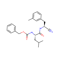 Cc1cccc(C[C@@H](C#N)NC(=O)[C@H](CC(C)C)NC(=O)OCc2ccccc2)c1 ZINC000014972145