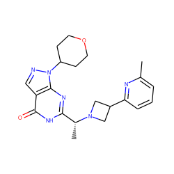 Cc1cccc(C2CN([C@H](C)c3nc4c(cnn4C4CCOCC4)c(=O)[nH]3)C2)n1 ZINC001772655701