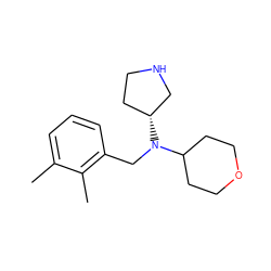 Cc1cccc(CN(C2CCOCC2)[C@@H]2CCNC2)c1C ZINC000028948808