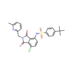 Cc1cccc(CN2C(=O)c3c(Cl)ccc(NS(=O)(=O)c4ccc(C(C)(C)C)cc4)c3C2=O)n1 ZINC000653845424