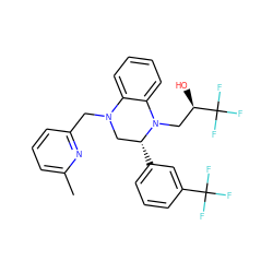 Cc1cccc(CN2C[C@@H](c3cccc(C(F)(F)F)c3)N(C[C@@H](O)C(F)(F)F)c3ccccc32)n1 ZINC000207723754