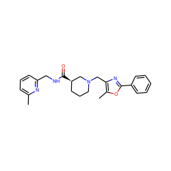 Cc1cccc(CNC(=O)[C@@H]2CCCN(Cc3nc(-c4ccccc4)oc3C)C2)n1 ZINC000071340304