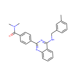 Cc1cccc(CNc2nc(-c3ccc(C(=O)N(C)C)cc3)nc3ccccc23)c1 ZINC000004268403